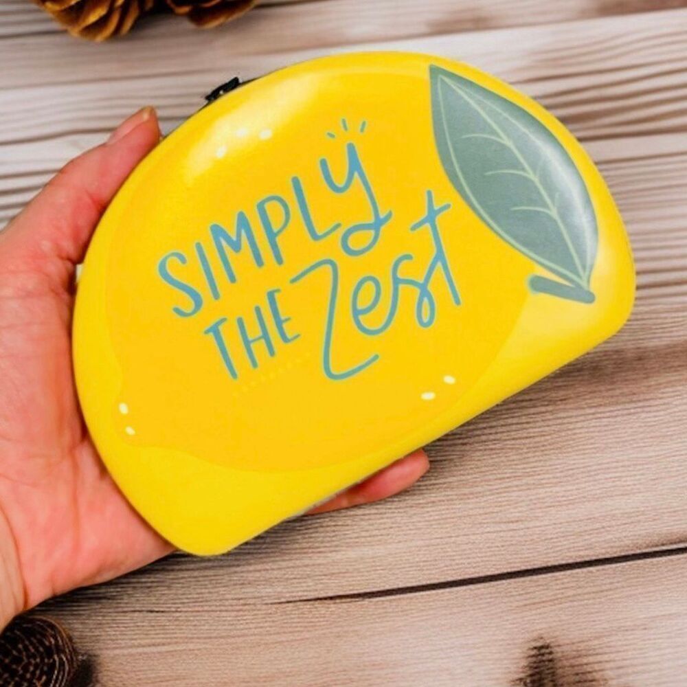 NWT Gorgeous Simply the Zest lemon-shaped 7 Pc yellow silver green manicure set